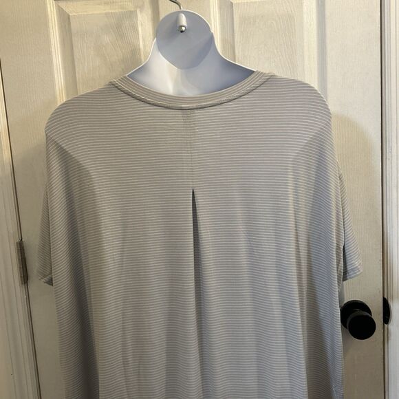 NWT Stars Above 3X Gray White Striped Sleep Shirt Dress Lounge Nightgown - Picture 13 of 16